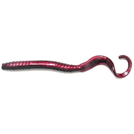 Gambler Ribbon Tail Worm 7, Red Shad Green Glitter Floating, 12PK RT71215